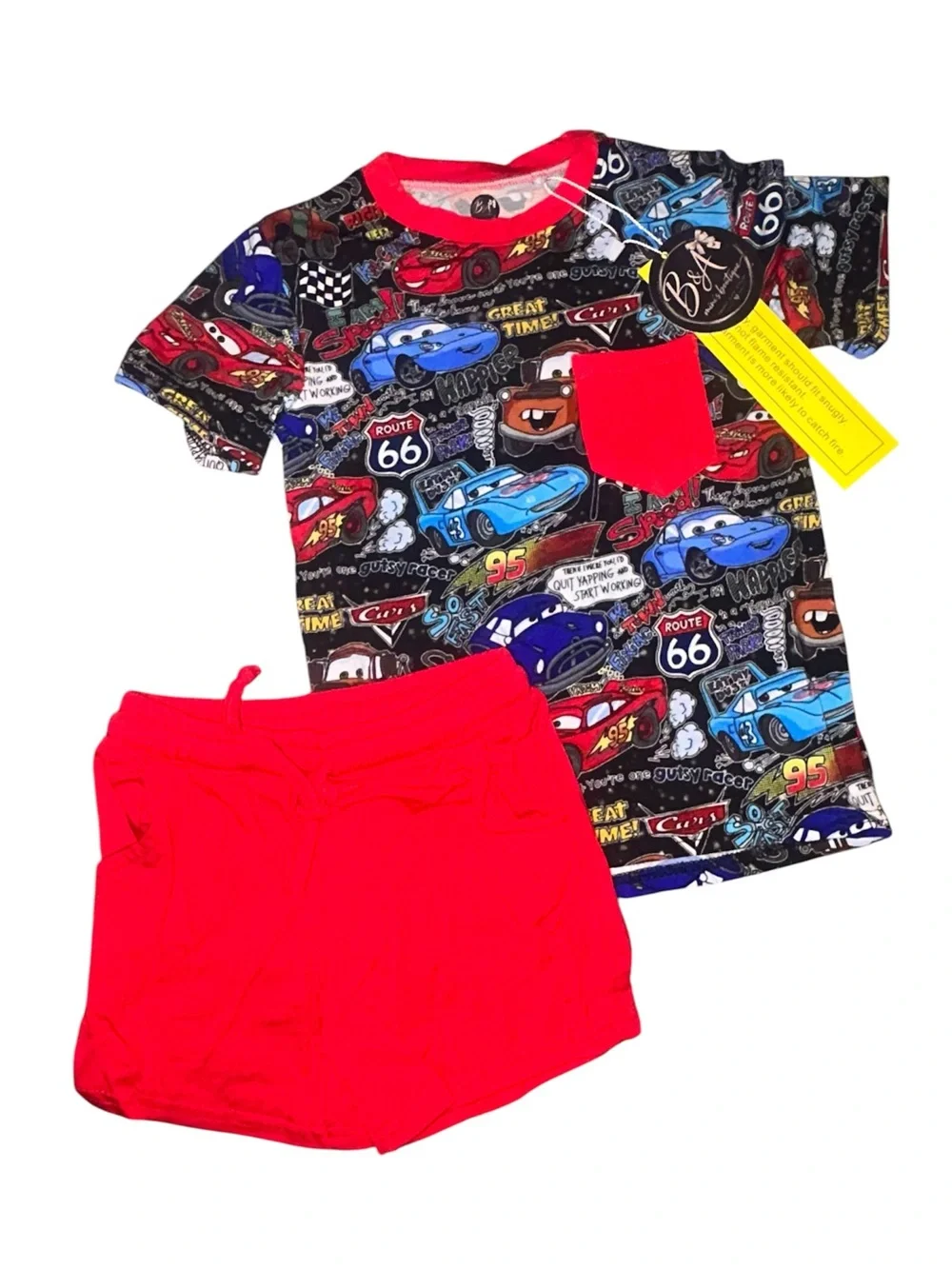 18/24m B&M boutique bamboo pocket tee & drawstring shorts